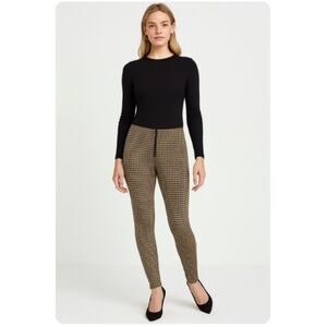 Velvet Heart Houndstooth Leggings NWT Skinny Pants Front Zip Retail $89 Sz XS